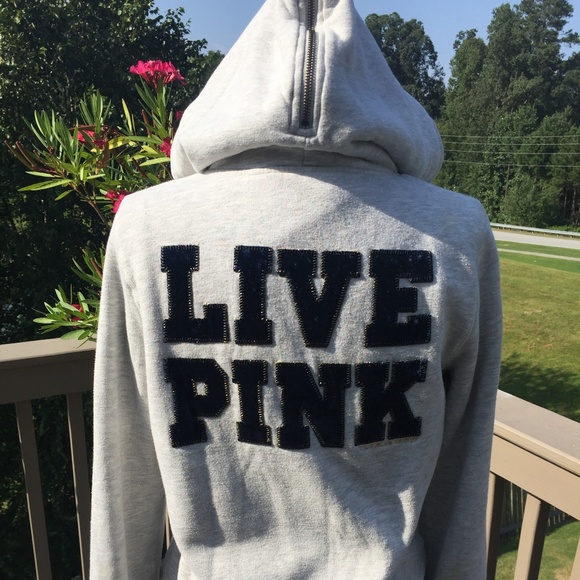 PINK Victoria's Secret Sweaters - Victoria's Secret Pink Hooded Sweater Jacket Large